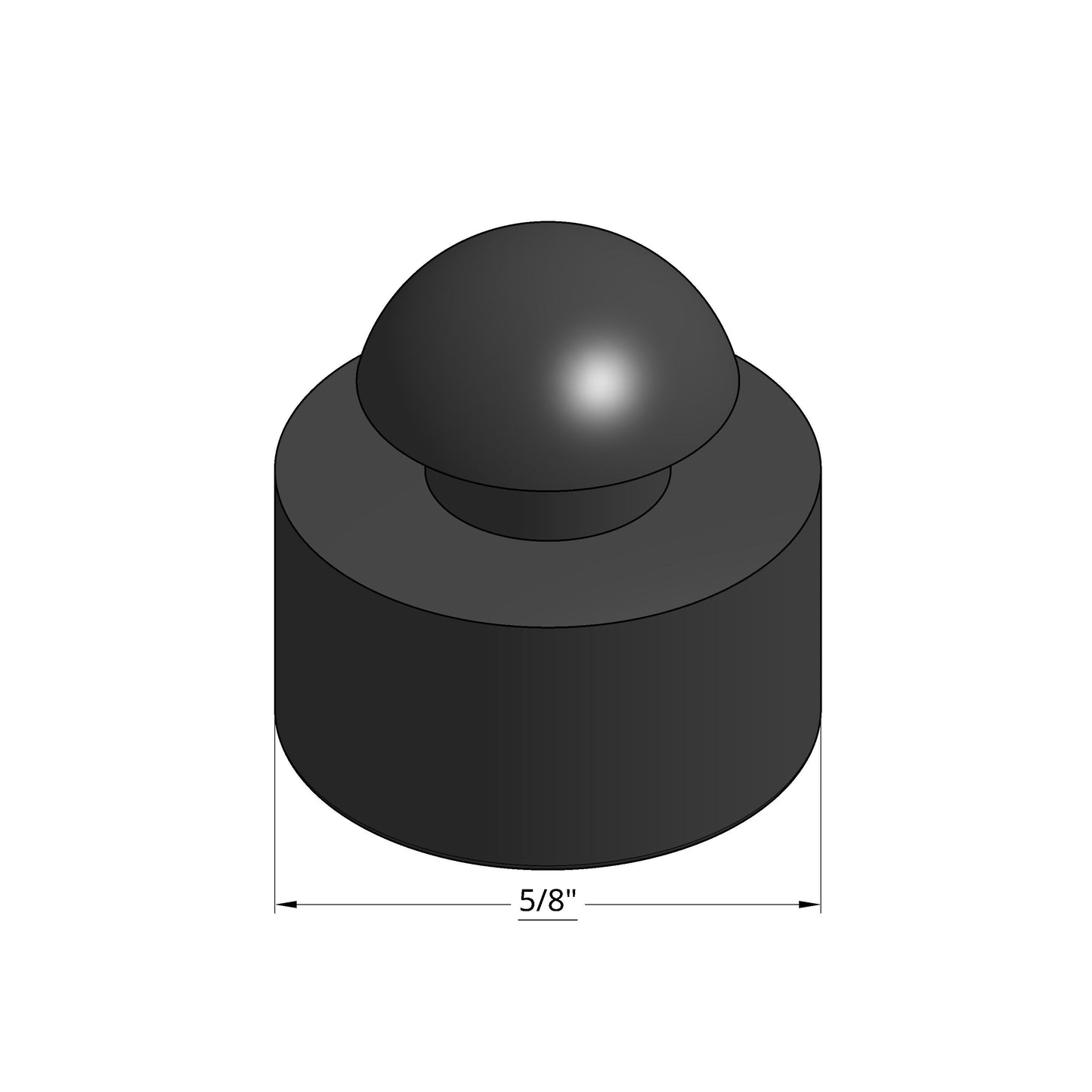 5/8 OD BLACK BUMPER, 60 DUROMETER