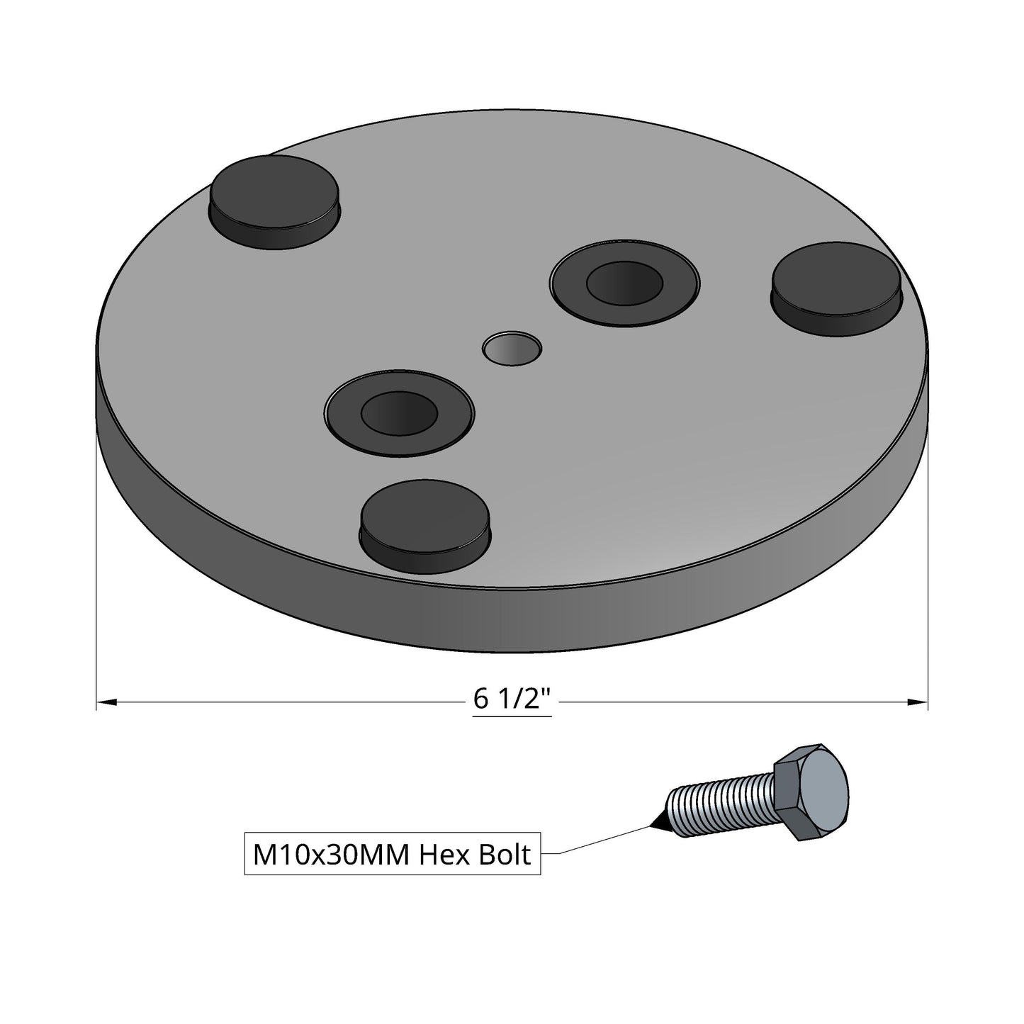 6 1/2" ULTRA FLEX STEEL MPG PAD DRIVER, RECESSED GROMMETS