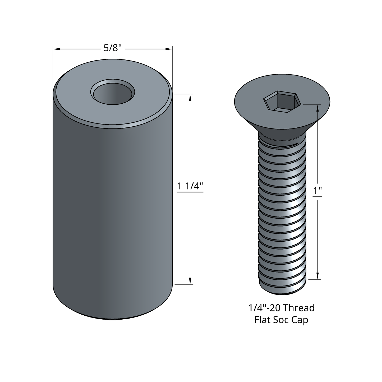 SHEAR PIN & 1/4X20 SCREW COMBO